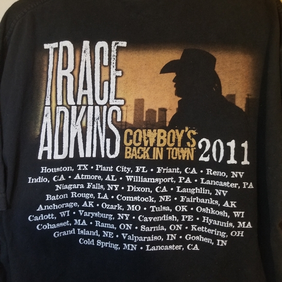 2011 Trace Adkins Cowboy's Back In Town Tour Concert Tee Size XL - Picture 5 of 5